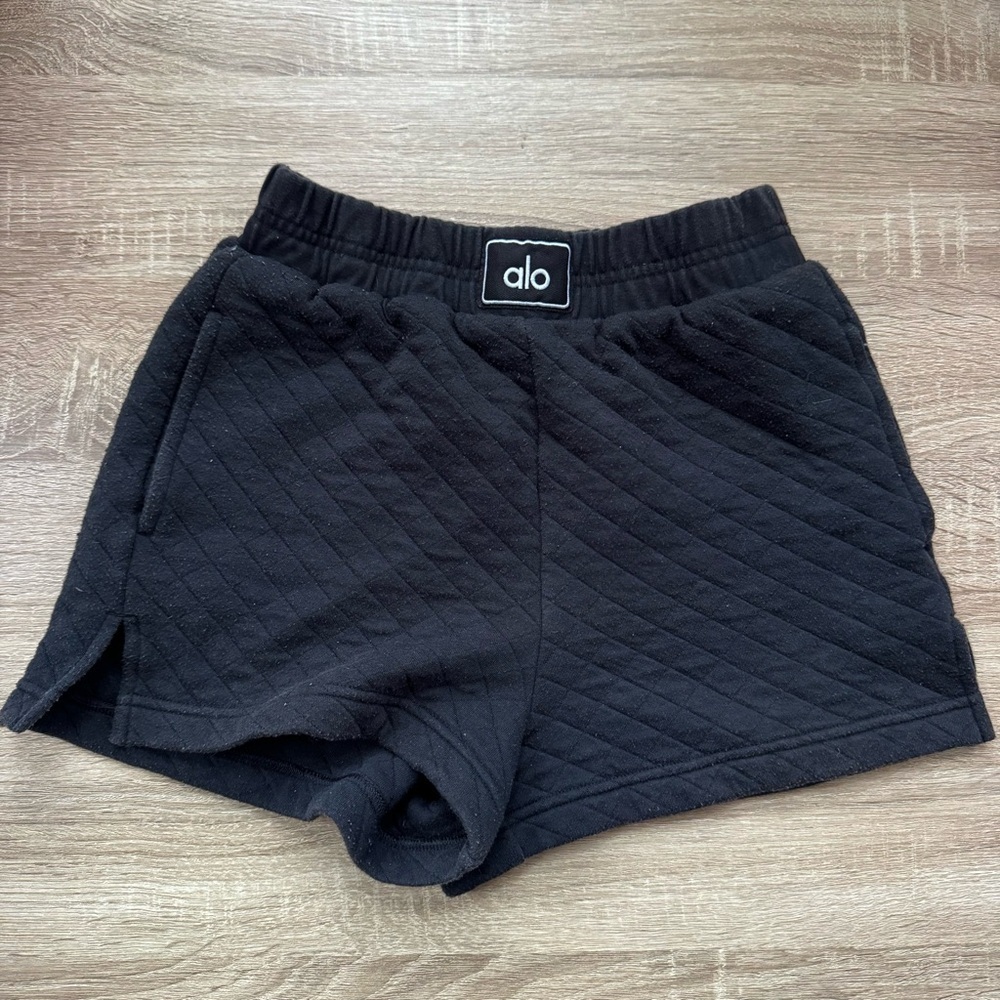 Alo Yoga Quilted Arena Boxing Sweat Shorts Black XXS